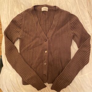 Aritzia Wilfred Brown Cardigan